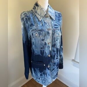 Anthropologie Avec Les Filles Tie-Dye Denim Shirt Jacket size Small